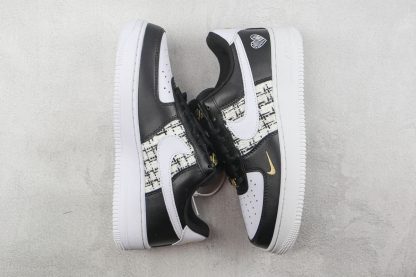 NK Air Force 1 Fontanka Black White Gold shoes