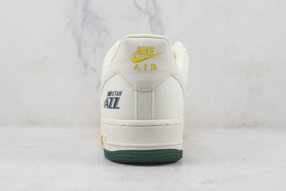 Nike Air Force 1 Low Utah Jazz Cream White Green back heel