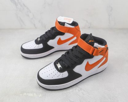 Nike Air Force 1 MID White Black Orange (1)